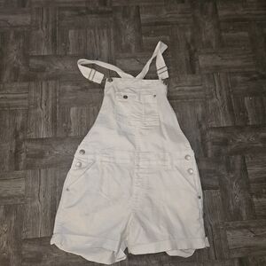 Chic White Short Overalls